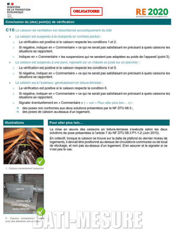 Contrôle ventilation RE2020 désolidarisation du groupe VMC